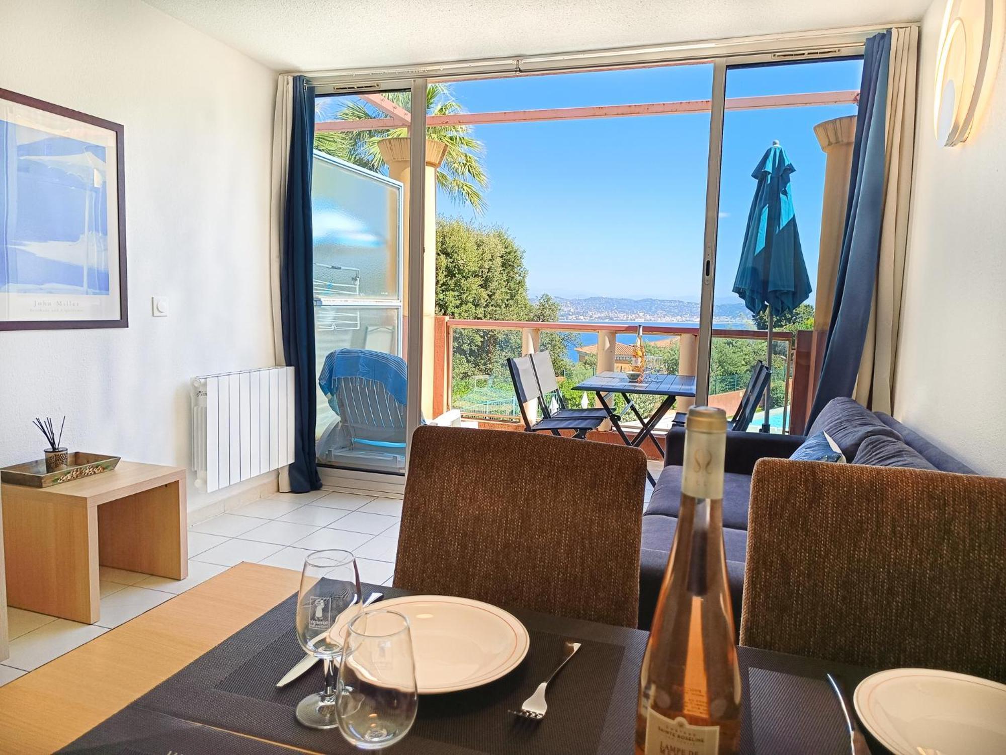 Magnifique Vue Mer Et Piscine - Les Cles De L Esterel Théoule-sur-Mer Exteriör bild